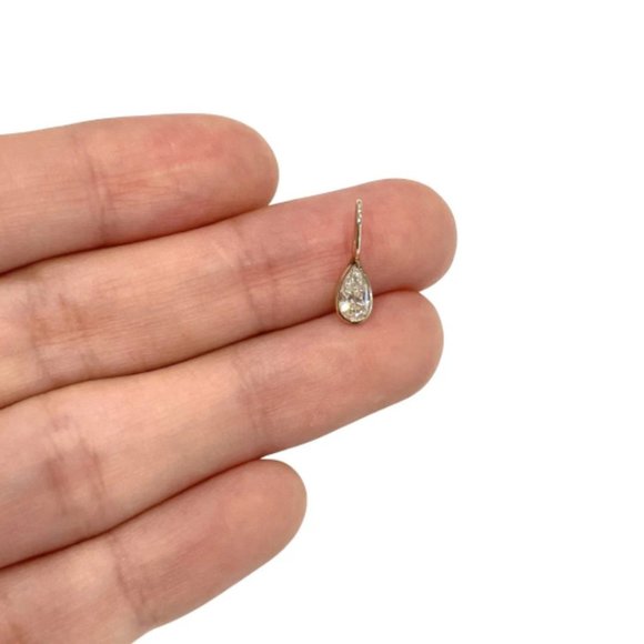 Solid 14k Diamond Pendant 15 x 4 mm. - Picture 4 of 4